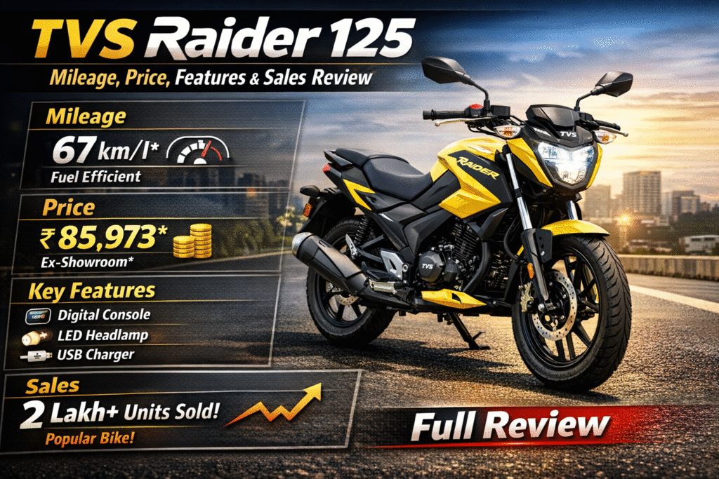 TVS Raider 125 Mileage, Price, Features and Sales Details – Full Review