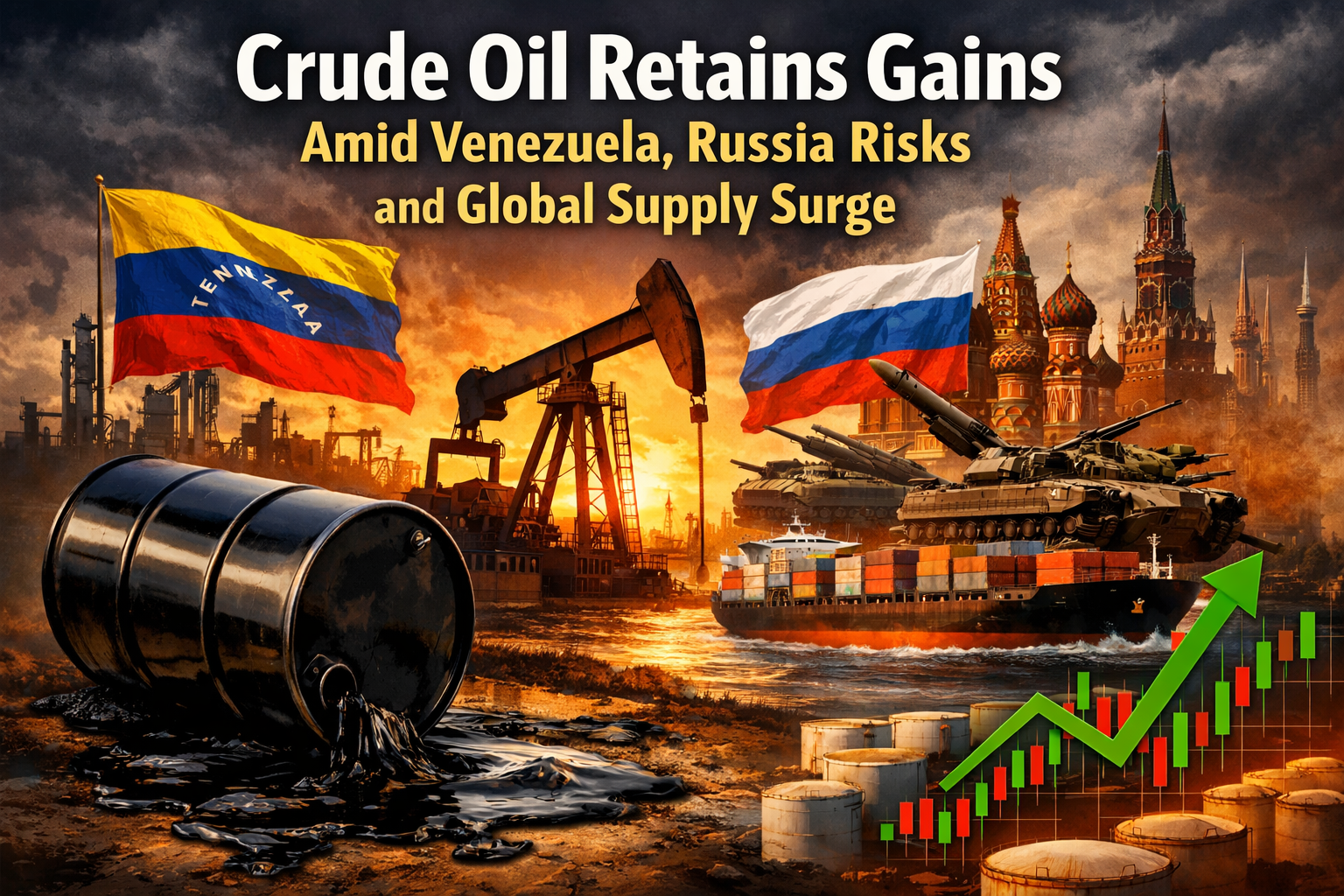 Crude Oil Retains Gains Amid Venezuela, Russia Risks And Global Supply ...