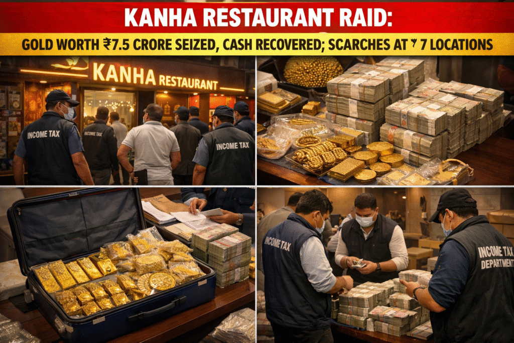 Kanha Restaurant Raid: Gold Worth ₹7.5 Crore Seized, Cash Recovered; Searches Continue at 7 Locations