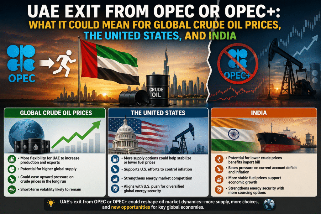 UAE Exit from OPEC or OPEC+: What It Could Mean for Global Crude Oil Prices, the United States, and India
